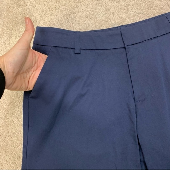 ALFRED Sung navy blue Bermuda shorts Sz 10 - Picture 2 of 8